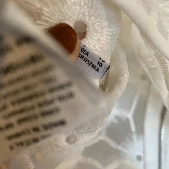 Pinko Lentina Lace Top Floral Embroidered Sheer White Crop Top - Picture 10 of 10